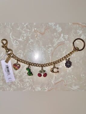 Coach Gold-Tone Charm Strap with Multicolor Charms